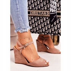 Sandale na antilop rublja Laura Messi 2253 Puder u ružičastoj boji ružičasta 1