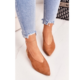 Balerine od antilopa na zlatnim potpeticama Laura Messi 2127 Camel smeđa 2