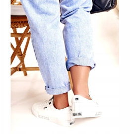 Ženske kožne tenisice s natpisom Big Star EE274316 Bijela crna 3