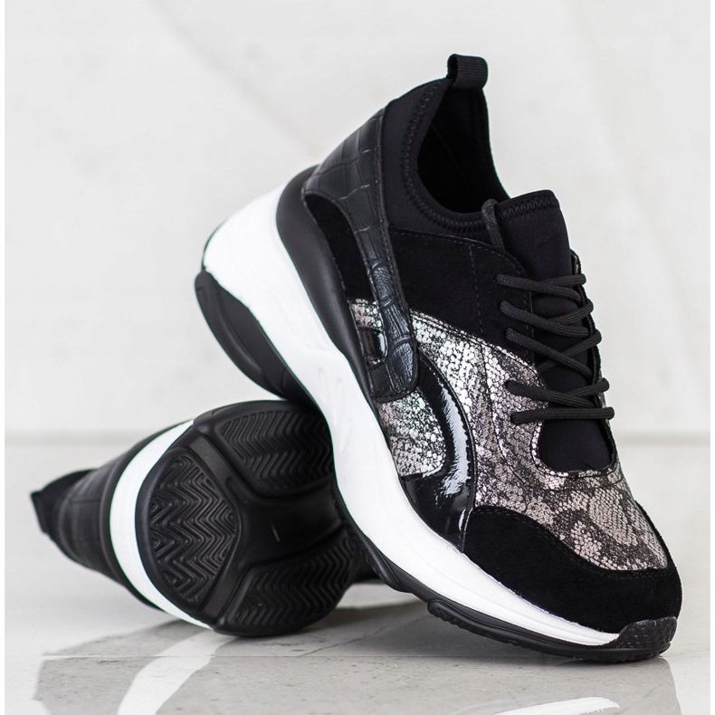 Bestelle Modne tenisice na platformi bež crna 1