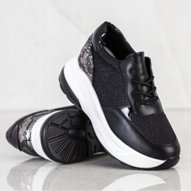 Bestelle Crne tenisice sa sjajem crna srebro 1