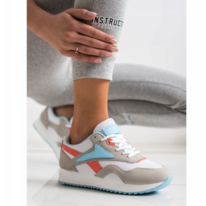 SHELOVET Sportske cipele s mrežom bijela plava naranča siva 1