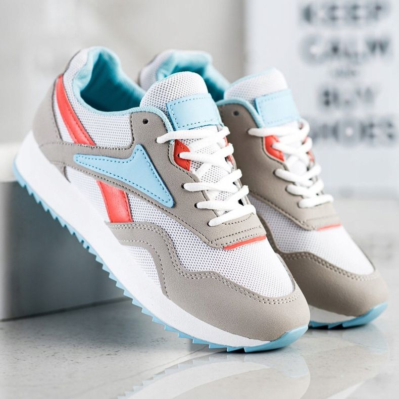 SHELOVET Sportske cipele s mrežom bijela plava naranča siva 2