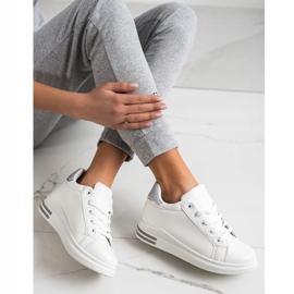 Diamantique Tenisice na klin s sjajem bijela srebro 2