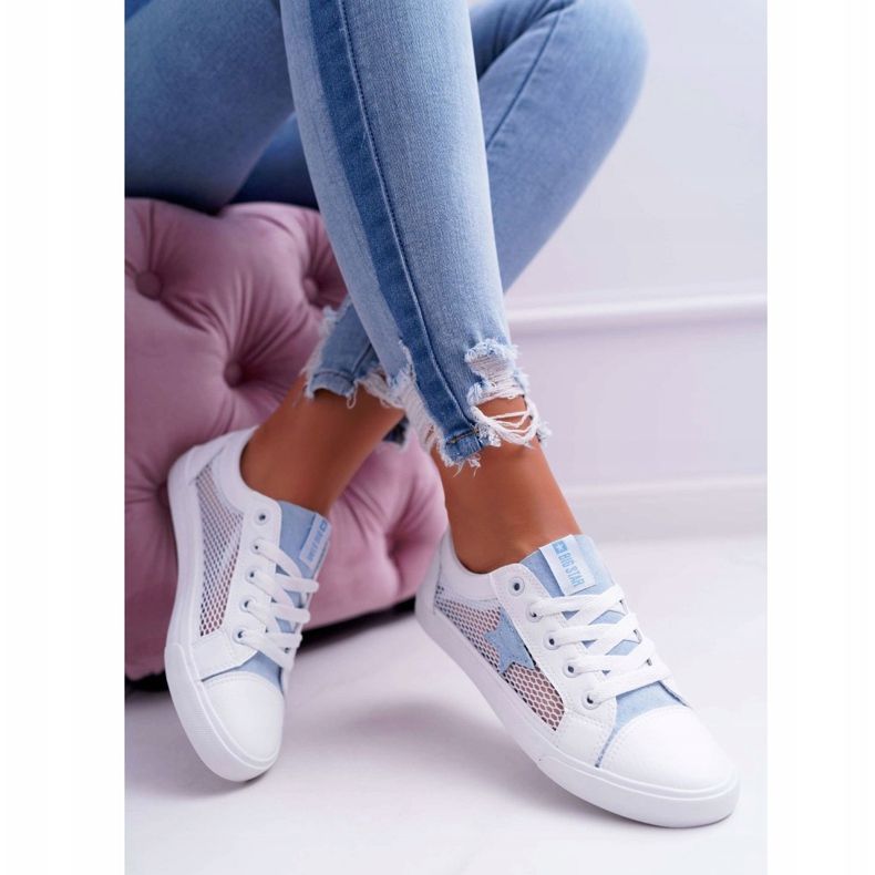 Ženske tenisice s mrežom Big Star DD274689 Bijelo-plava bijela 2