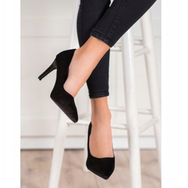 Kylie Elegantne štikle od antilopa crno zlatna 1