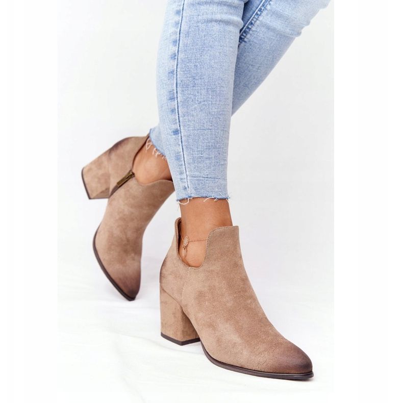 Vinceza Ženske gležnjače s izrezima Bež Caroline 2