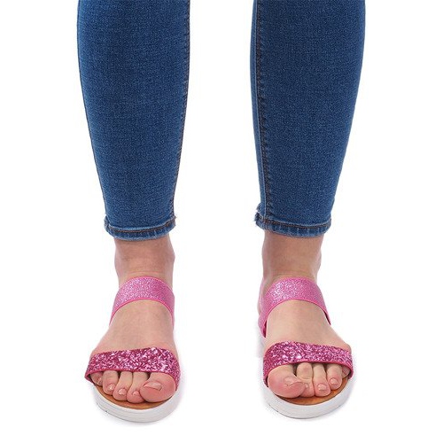 Sandale s gumicom V12817 Ružičasta srebro 1