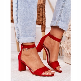 EVE Ženske sandale na petu, antilop, crvena Lexi 2