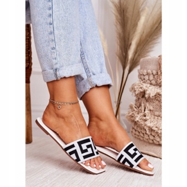 Ženske klasične papuče bijele Melinda bijela crno 2