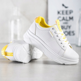 SHELOVET Tenisice Na Bielej Platforme Nice bijela žuta boja 1
