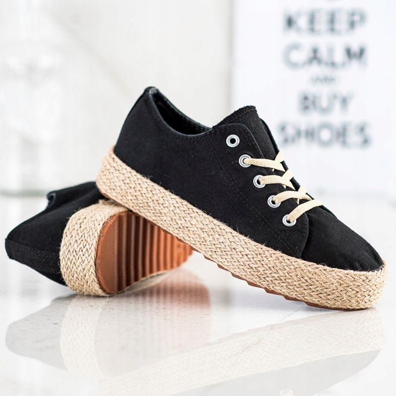 Kylie Elegantne espadrile crno 1