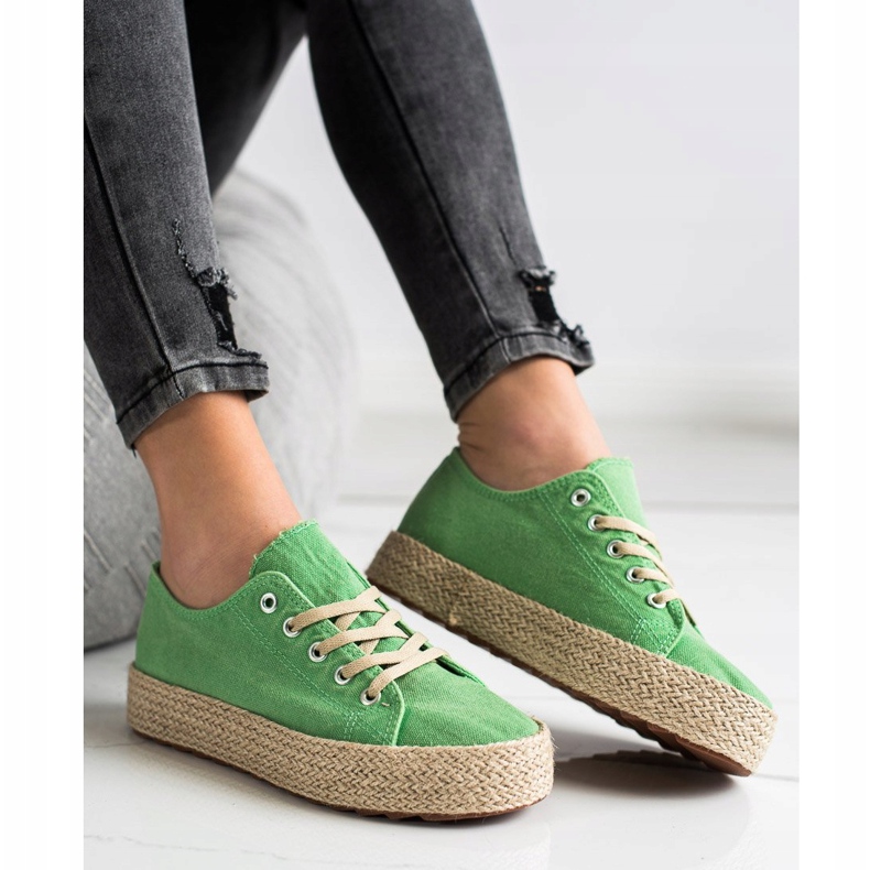 Kylie Elegantne espadrile zelena 1
