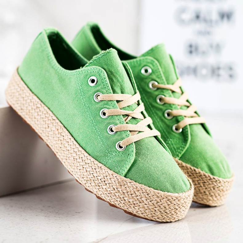 Kylie Elegantne espadrile zelena 2