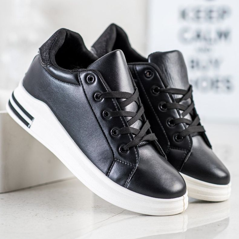 Diamantique Tenisice na klin s sjajem crna 1