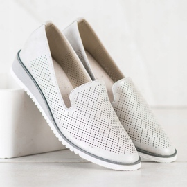 Goodin Ažurni kožni lordovi srebro siva 2