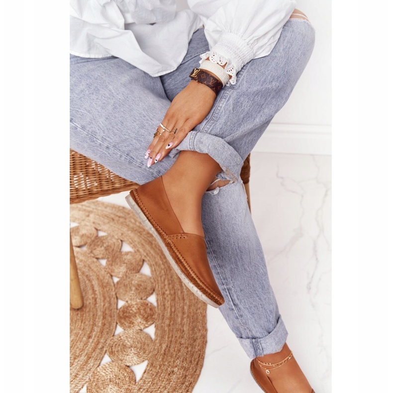 Ženske kožne balerinke Maciejka Crvena 01930-52 smeđa 1