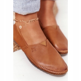 Ženske kožne balerinke Maciejka Crvena 01930-52 smeđa 2