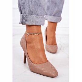 PS1 Elegantne prošivene štikle Svijetlosmeđa Rosanna 2