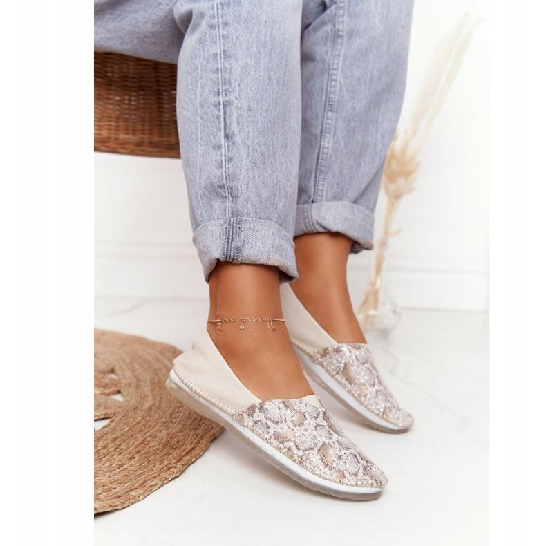 Ženska koža Maciejka Ballerinas Bež-zlatna 01930-81 2