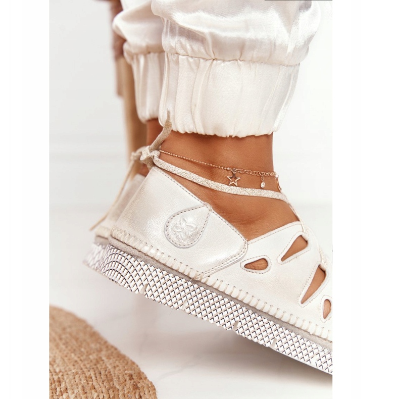 Ženske kožne cipele Maciejka Bež-zlatna 04449-25 1