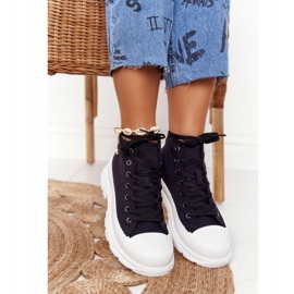 FB2 Ženske visoke tenisice na velikom potplatu u crnoj boji Trissy crna 2