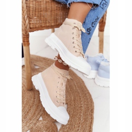 FB2 Ženske visoke tenisice Bež Trissy na velikom potplatu 2