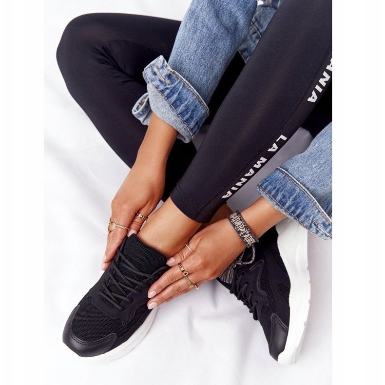 FB2 Crne Delusion ženske tenisice na velikom potplatu crna 2