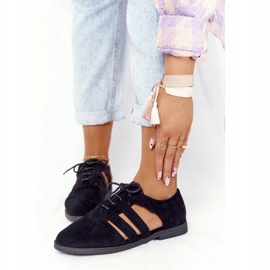 Ženske hlače s izrezima Crna Lu Boo crno 1