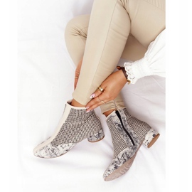 Čizme s pletenom petom Maciejka 04937-03 Siva bež 2