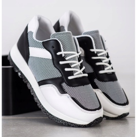 Bestelle Tenisice sa svjetlucavom platformom bijela crno 2