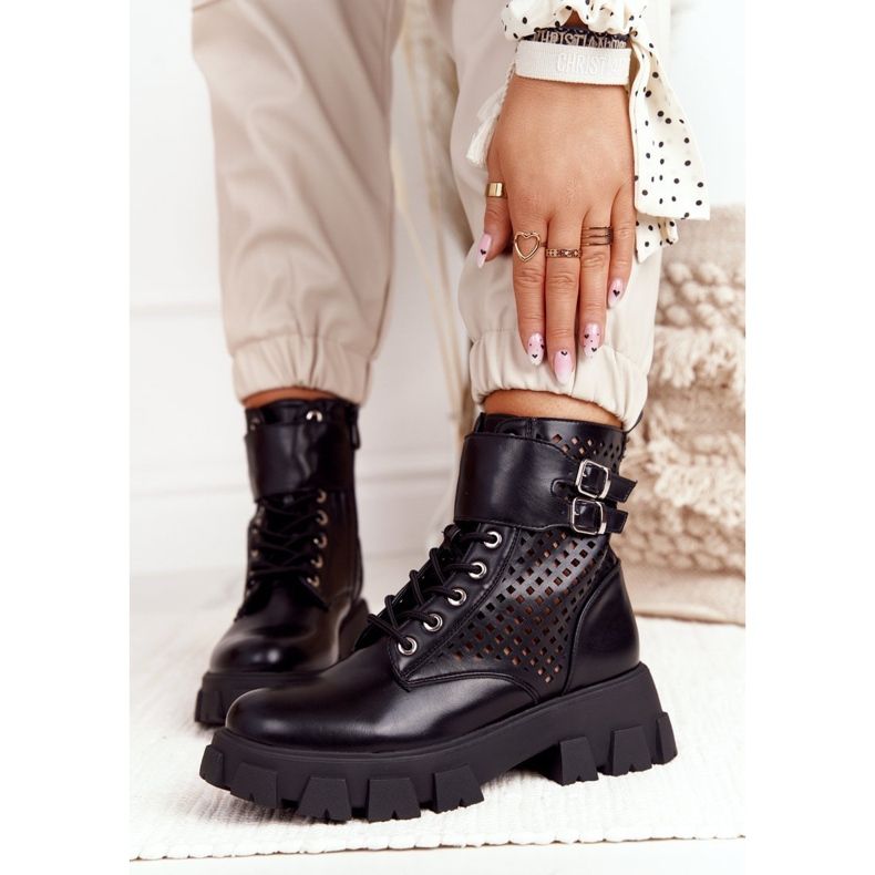 FB2 Radnici na otvorenim čizmama na platformi The Black Blown Away crna 1