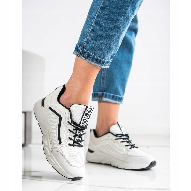 SHELOVET Klasične tenisice bijela crno 2