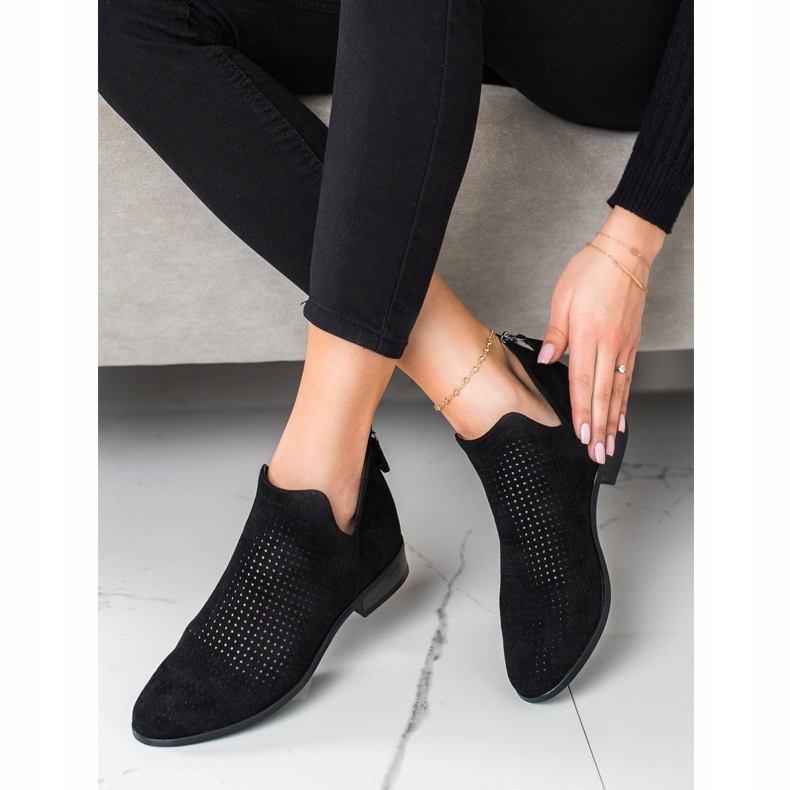 VINCEZA proljetne ažurne čizme crna 1