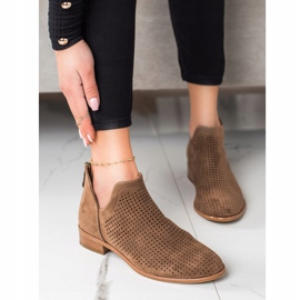 VINCEZA proljetne ažurne čizme smeđa 2