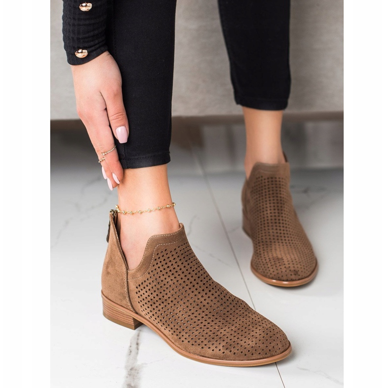 VINCEZA proljetne ažurne čizme smeđa 2