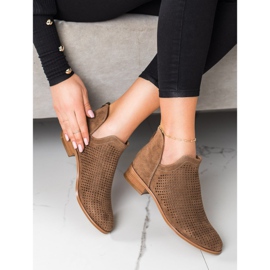 VINCEZA proljetne ažurne čizme smeđa 1