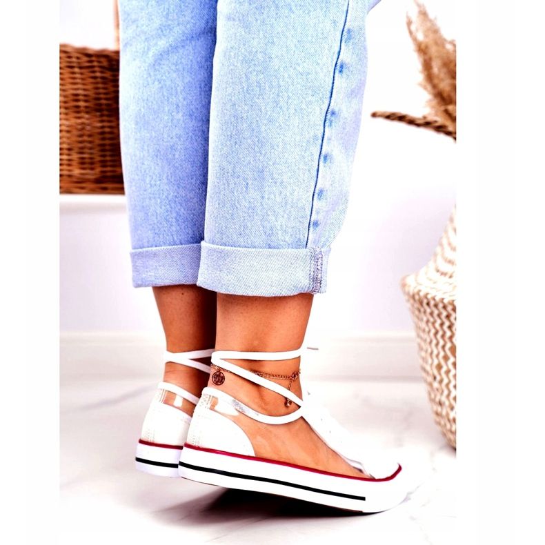 PS1 Ženske tenisice bijeli prozirni elementi Grace bezbojan bijela 3