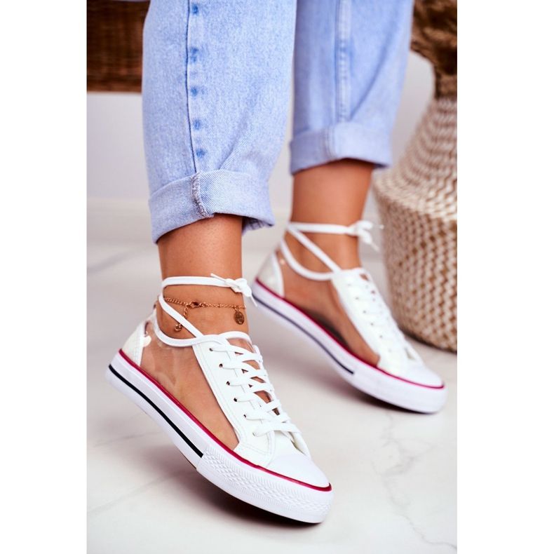 PS1 Ženske tenisice bijeli prozirni elementi Grace bezbojan bijela 1