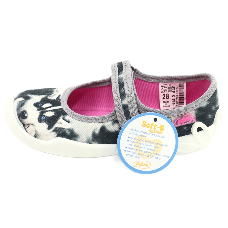 Dječje papuče Befado 114x440 šareno s psećim nanošenjem bijela 6