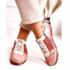 Ženske kožne cipele Maciejka Coral 03339-43 bež bijela crvena ružičasta 3