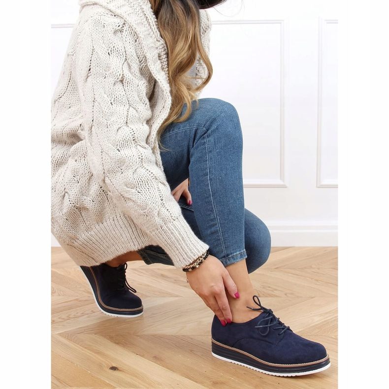 Ženske vezice na čipke tamnoplave 8988-45 Plave mornarsko plava 2