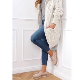 Ženske mokasine na vezanje bež 8988-45 bež 1