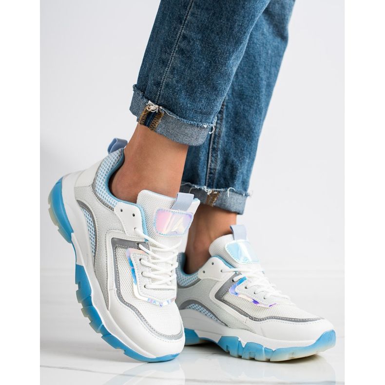 Ideal Shoes Tenisice sa umetkom sa sjajem bijela višebojan 2