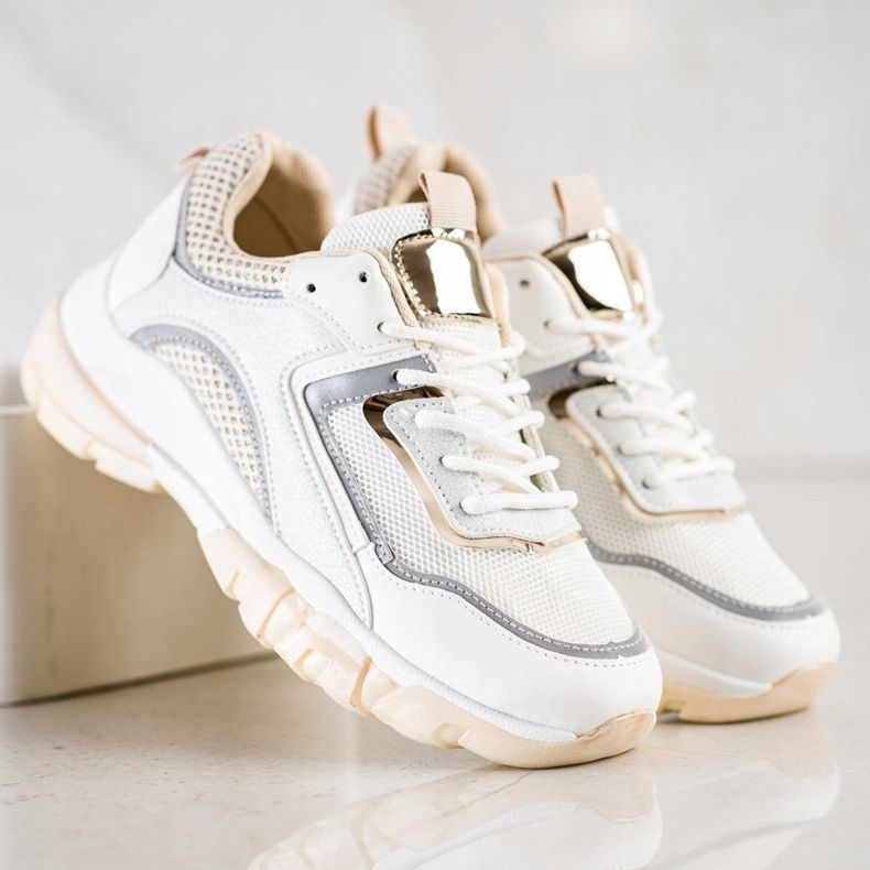 Ideal Shoes Tenisice sa umetkom sa sjajem bijela višebojan 2