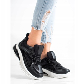 SHELOVET Crne tenisice na platformi crno 2