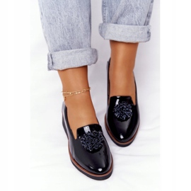 Elegantne cipele na klin Vinceza 10580 Lakirano crno 3