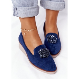 Elegantne cipele na klin Vinceza 10580 Suede Navy Blue mornarsko plava 2