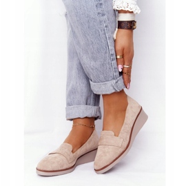 Elegantne cipele na klin Vinceza 10599 Suede Bež 1