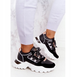 EVE Ženske tenisice na masivnom crnom potplatu crna zlatni 2